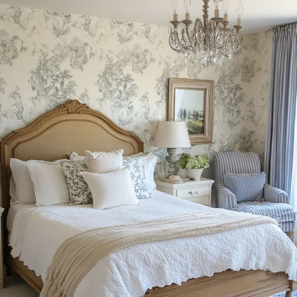 Decoração de quarto inspirada no estilo farmhouse.