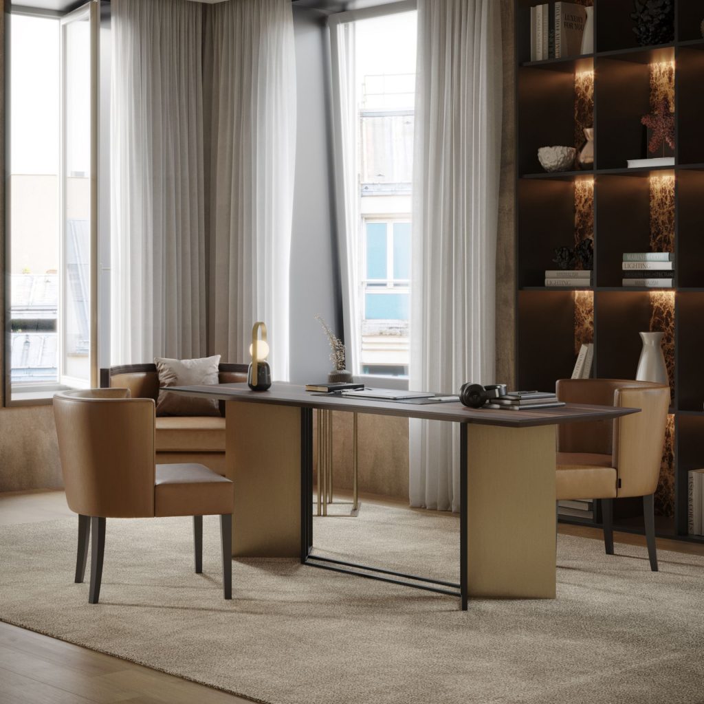 Mobiliário de escritório personalizado de acordo com o espaço.