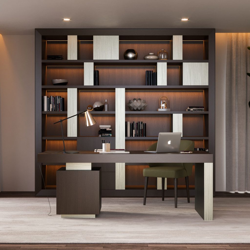 Mobiliário de escritório personalizado de acordo com o espaço.