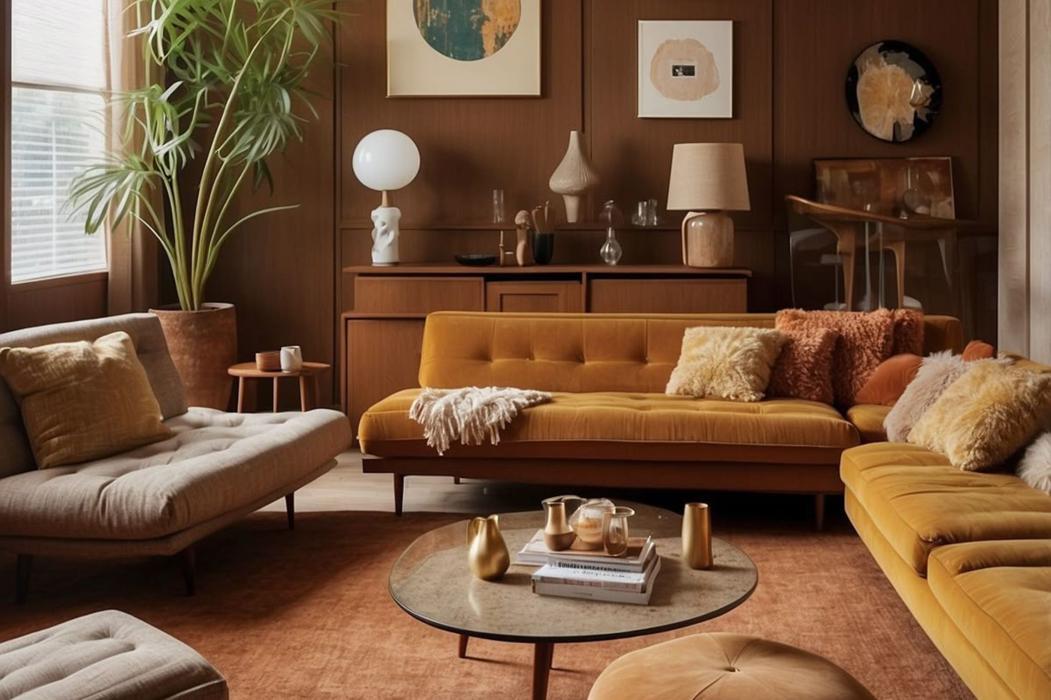 Decoração de outono para a sala de estar.