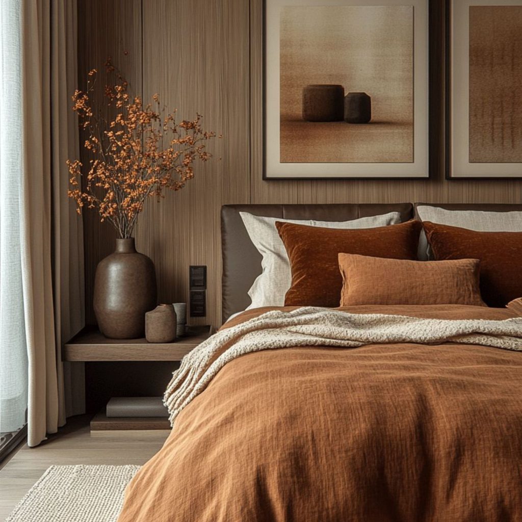 Decoração de quarto adaptada para o outono.