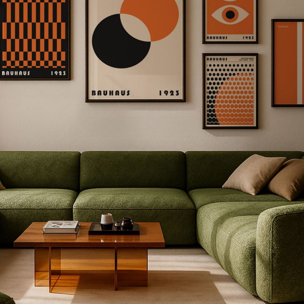 Decoração sala inspirada no estilo retro.