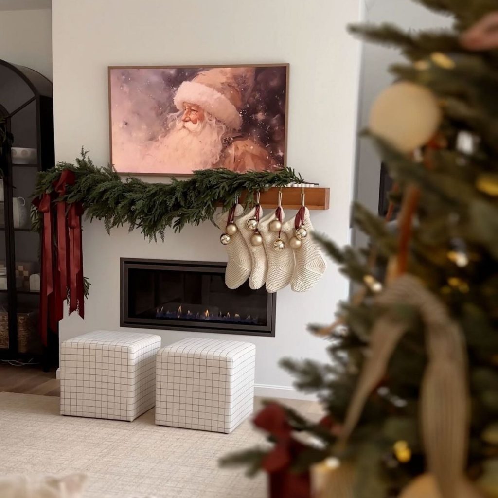 Sala de estar com lareira.