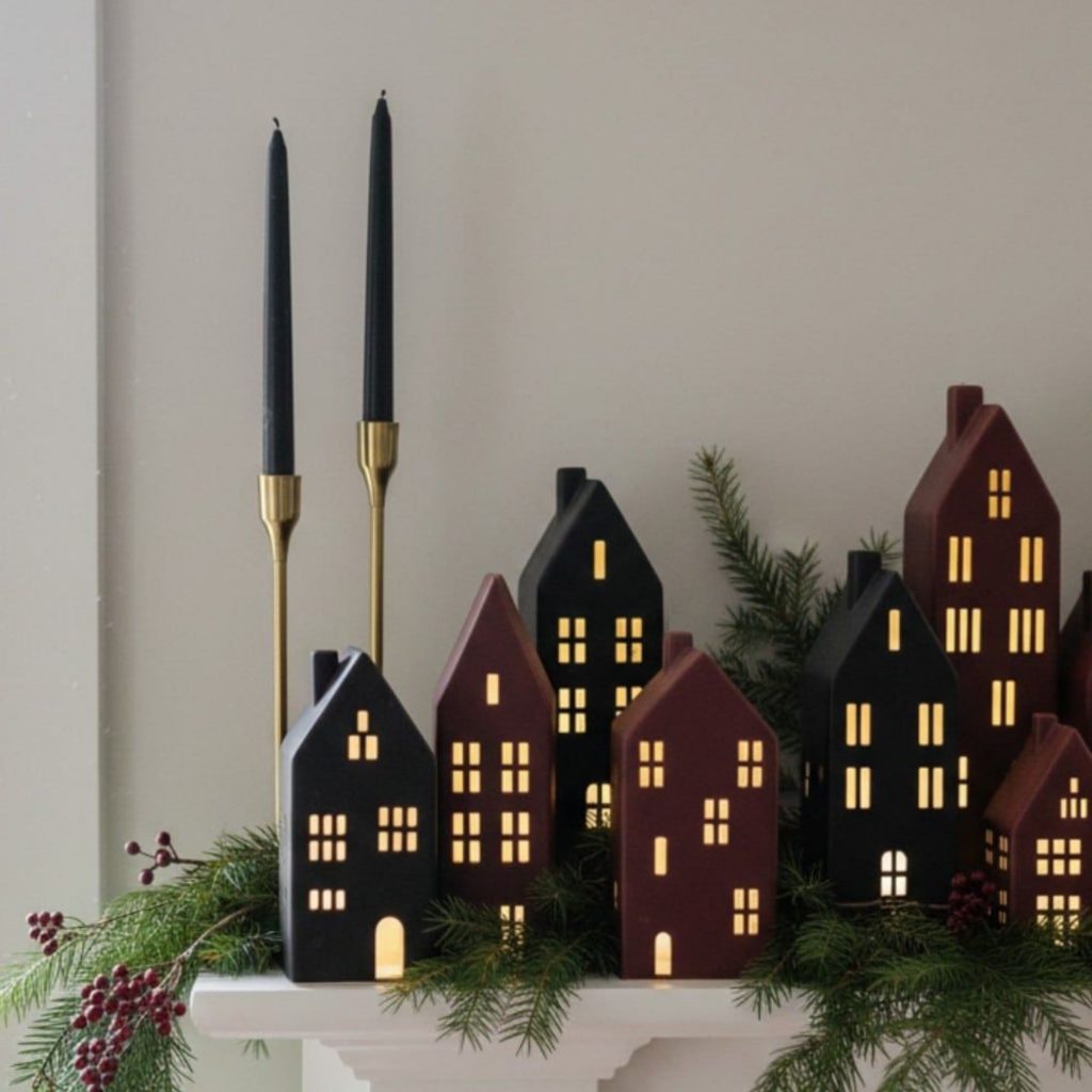 Decoração para lareira que capta o espírito do natal.