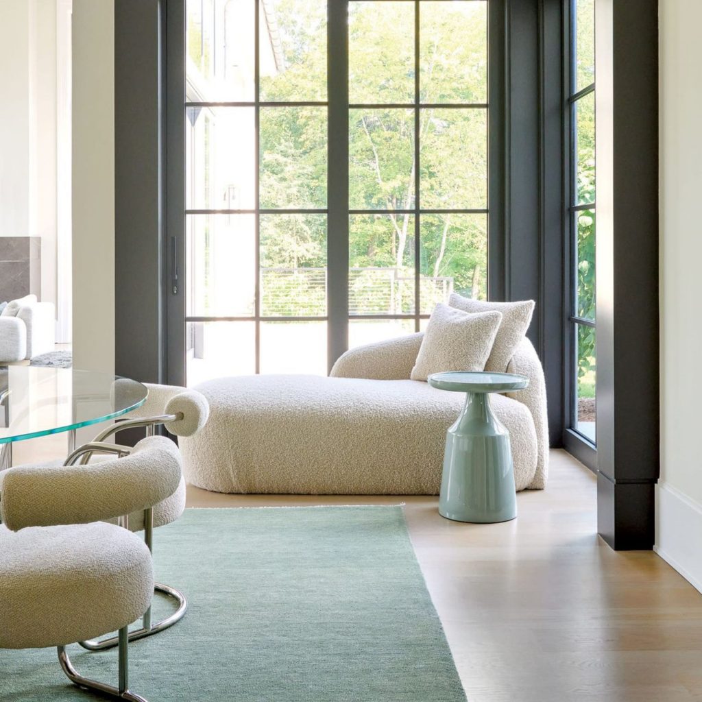 Tendências de design de interiores para 2026: verde celadon.