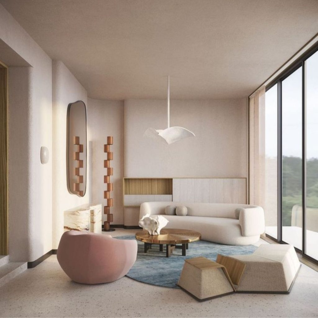 Cor pantone do ano conjugada com tonalidades pastel.