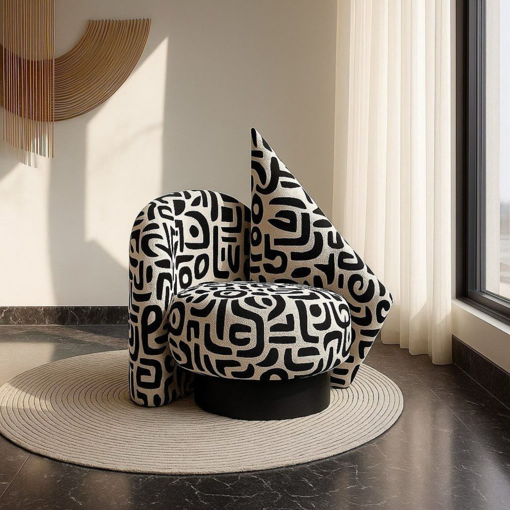 Cadeirão distintivo qe prioriza a sua faceta estética.