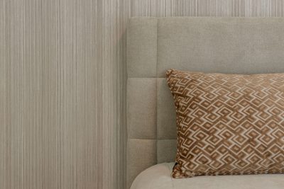 Detalhes da cabeceira da cama.