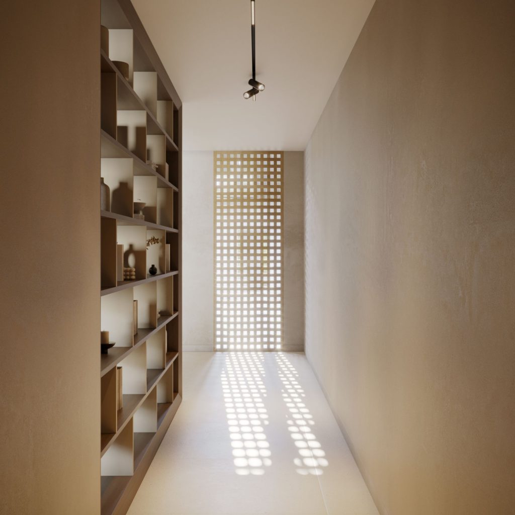 Um corredor minimalista onde os moveis para corredor se integram num ambiente luminoso, criando uma decoração subtil que reforça a intenção de uma decoração para corredores limpa e contemporânea; o banco têxtil de linhas arredondadas e a porta escura sugerem soluções de Decoração para corredor estreito que inspiram Ideias para decorar corredores estreitos, mostrando como moveis para corredor podem acrescentar textura num espaço onde a decoração privilegia tons neutros e a decoração para corredores valoriza simplicidade; a luz embutida destaca propostas de Decoração para corredor estreito e amplia novas Ideias para decorar corredores estreitos, enquanto os moveis para corredor se articulam com o pavimento claro, permitindo que a decoração respire e que a decoração para corredores ofereça referências de Decoração para corredor estreito, multiplicando Ideias para decorar corredores estreitos num cenário moderno e equilibrado.