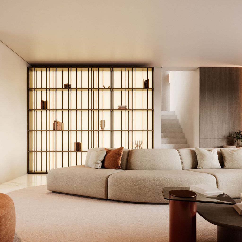 A estante ideal para um corredor contemporâneo onde os moveis para corredor se integram de forma subtil num espaço que privilegia uma decoração minimalista, reforçando a intenção de uma decoração para corredores luminosa e organizada; a estante embutida com objetos decorativos e o painel perfurado ao fundo sugerem soluções de Decoração para corredor estreito que inspiram Ideias para decorar corredores estreitos, mostrando como moveis para corredor podem acrescentar ritmo visual num ambiente onde a decoração valoriza luz natural e a decoração para corredores explora profundidade; o jogo de sombras destaca propostas de Decoração para corredor estreito e amplia novas Ideias para decorar corredores estreitos, enquanto os moveis para corredor se articulam com linhas simples, permitindo que a decoração respire e que a decoração para corredores ofereça referências de Decoração para corredor estreito, multiplicando Ideias para decorar corredores estreitos num cenário elegante e equilibrado.