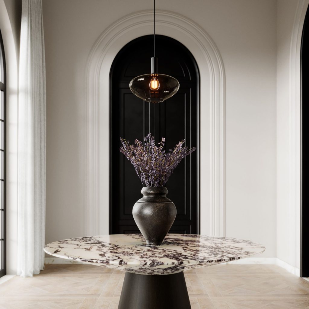 Um hall de entrada elegante onde a mesa em mármore e o candeeiro suspenso criam uma atmosfera cénica que reforça a precisão de hall de entrada decoração num contexto contemporâneo. A composição aproxima-se de um hall de entrada moderno, articulando elementos que ecoam a linguagem dos hall de entrada modernos e demonstram como decorar o hall de entrada com equilíbrio entre luz, escala e textura. A mesa funciona como alternativa conceptual a um aparador para hall de entrada, mantendo a coerência espacial e dialogando com moveis hall de entrada discretos que sustentam a narrativa visual. A profundidade criada pelo arco e pelas portas reforça a presença de um hall de entrada pensado ao detalhe, onde hall de entrada decoração se manifesta com rigor. A estética final traduz um hall de entrada moderno que inspira novas abordagens sobre como decorar o hall de entrada, mantendo a elegância associada aos hall de entrada modernos e reinterpretando o papel do aparador para hall de entrada.
