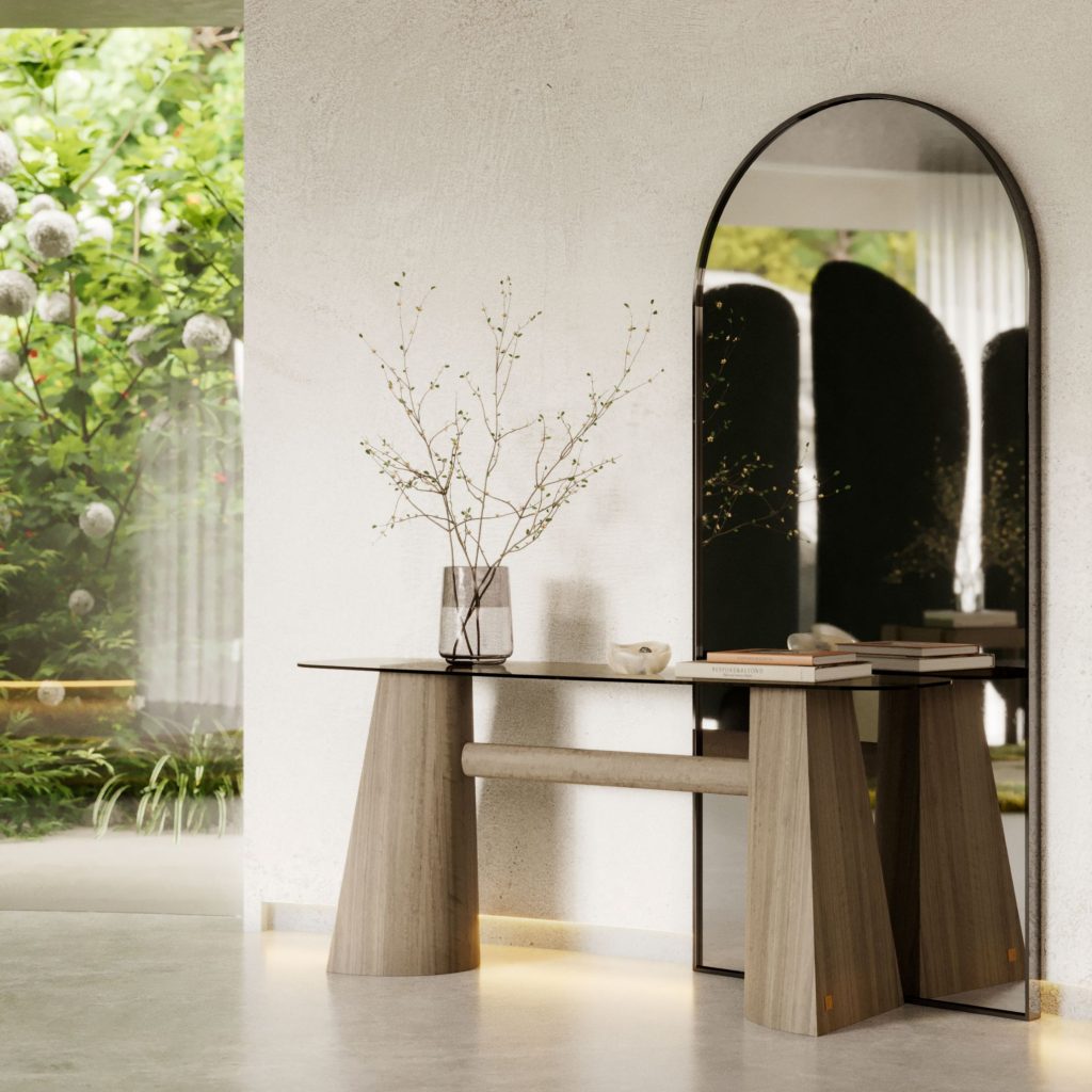 Um hall de entrada luminoso onde o espelho arqueado amplia a profundidade e orienta a narrativa de hall de entrada decoração num registo elegante e natural. A mesa escultural funciona como aparador para hall de entrada, reforçando a estética de um hall de entrada moderno que privilegia materiais orgânicos e linhas depuradas, alinhado com a coerência visual dos hall de entrada modernos. A composição demonstra como decorar o hall de entrada através de elementos discretos e proporcionados, articulando moveis hall de entrada que equilibram leveza e presença. A repetição subtil de objetos cria um hall de entrada harmonioso, onde hall de entrada decoração se manifesta com precisão, apoiada por um aparador para hall de entrada que ancora o espaço. O resultado traduz um hall de entrada moderno que inspira novas abordagens sobre como decorar o hall de entrada, mantendo a linguagem dos hall de entrada modernos.