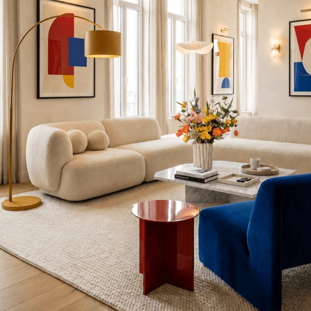 Ambiente de design de interiores onde a decoração se apoia em superfícies de alto brilho trabalhadas através de técnicas de envernizar que valorizam o mobiliário com presença escultórica. A mesa de mármore dialoga com o gesto de lacado alto brilho, articulado com processos de envernizamento que reforçam a intenção de envernizar madeira com rigor e continuidade visual. A narrativa de design de interiores evidencia como a decoração se transforma quando o mobiliário é tratado com técnicas de envernizar, criando uma leitura fluida entre luz, textura e cor. O brilho subtil reforça a presença do alto brilho, mostrando a importância do lacado alto brilho dentro de um conceito de design de interiores que privilegia contraste cromático e proporção. Cada elemento de decoração reforça o papel do mobiliário, enquanto o envernizamento e a técnica de envernizar revelam a intenção de envernizar madeira com acabamento perfeito. O conjunto final traduz um ambiente onde design de interiores, decoração, mobiliário, alto brilho, lacado alto brilho, envernizamento, envernizar e envernizar madeira se articulam para criar uma sala sofisticada, luminosa e contemporânea.